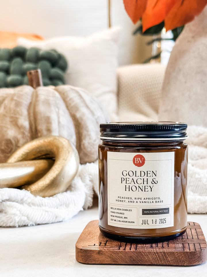 Golden Peach & Honey 8oz Soy Candle