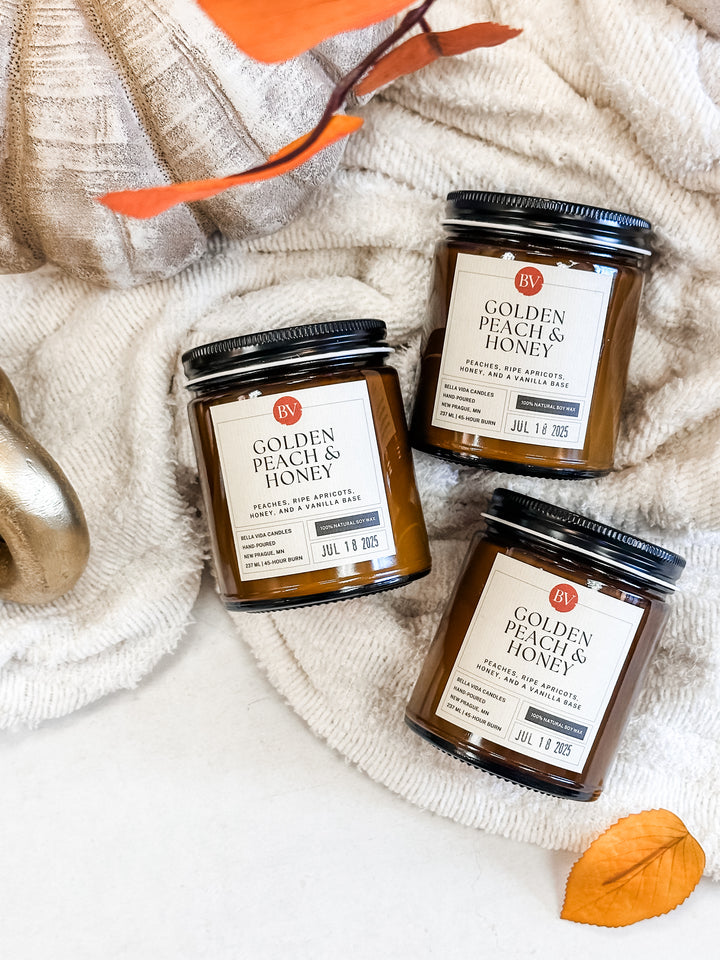 Golden Peach & Honey 8oz Soy Candle
