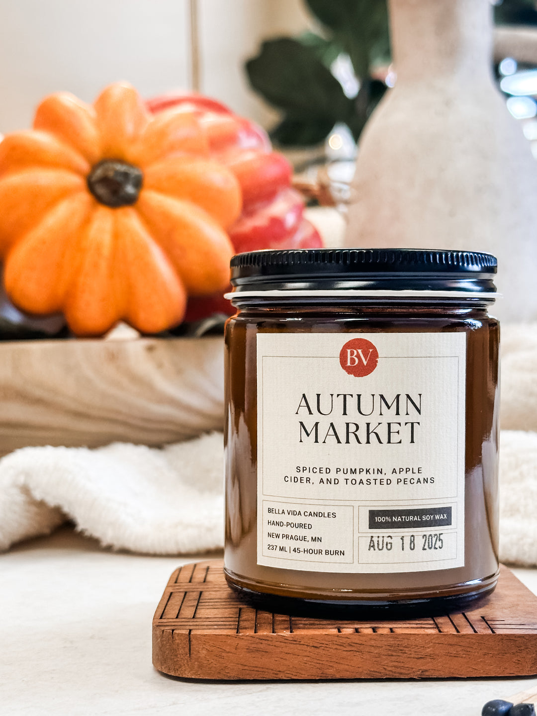 Autumn Market 8oz Soy Candle: September Vault Scent