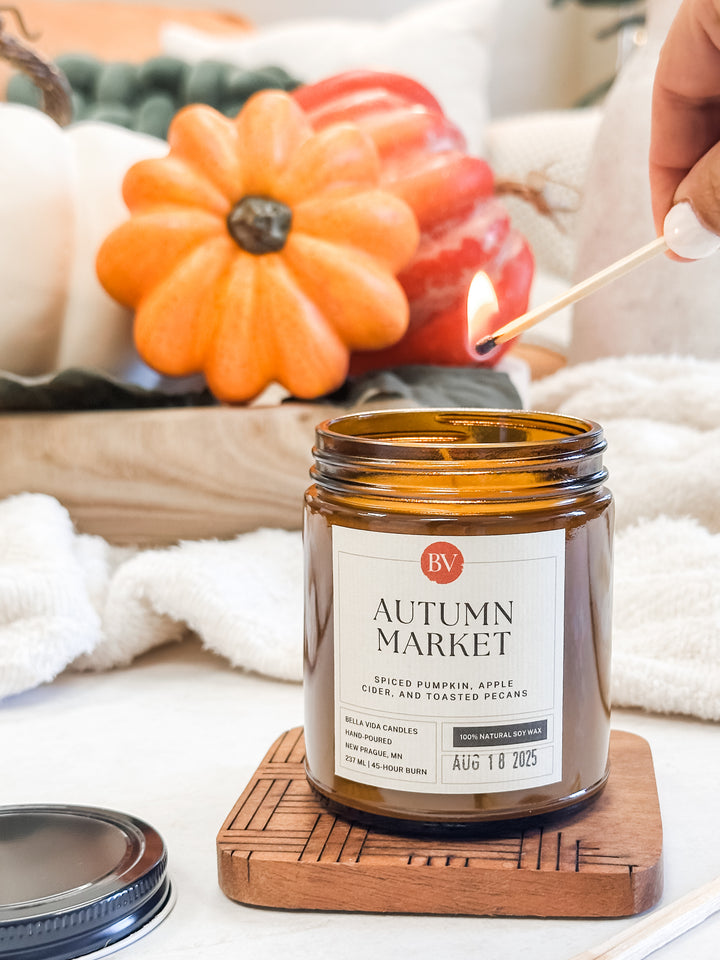 Autumn Market 8oz Soy Candle: September Vault Scent