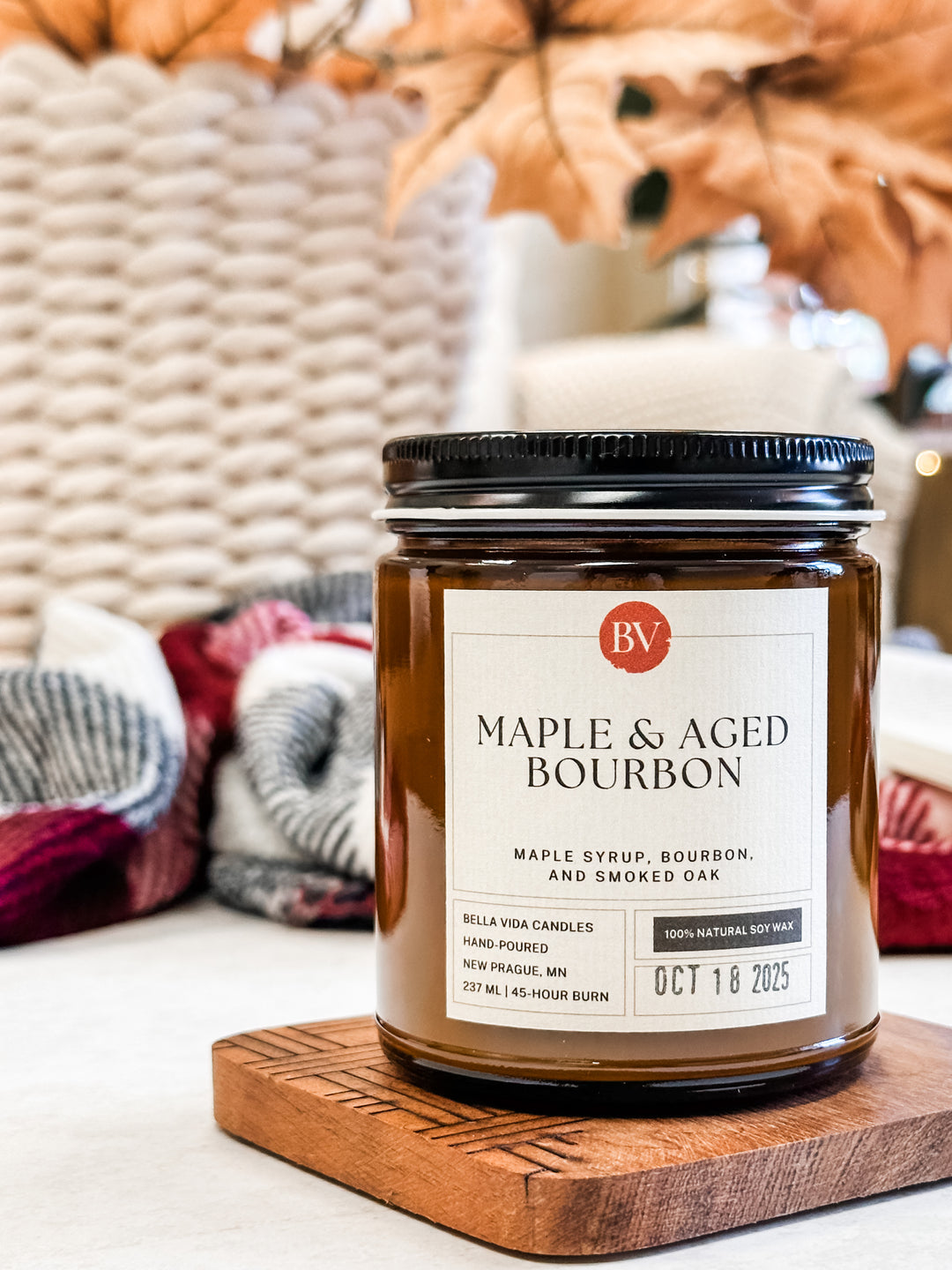 Maple & Aged Bourbon 8oz Soy Candle