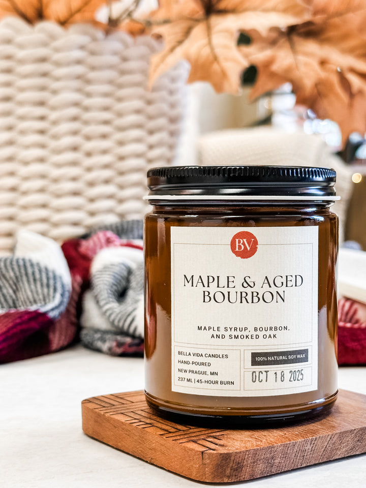 Maple & Aged Bourbon 8oz Soy Candle