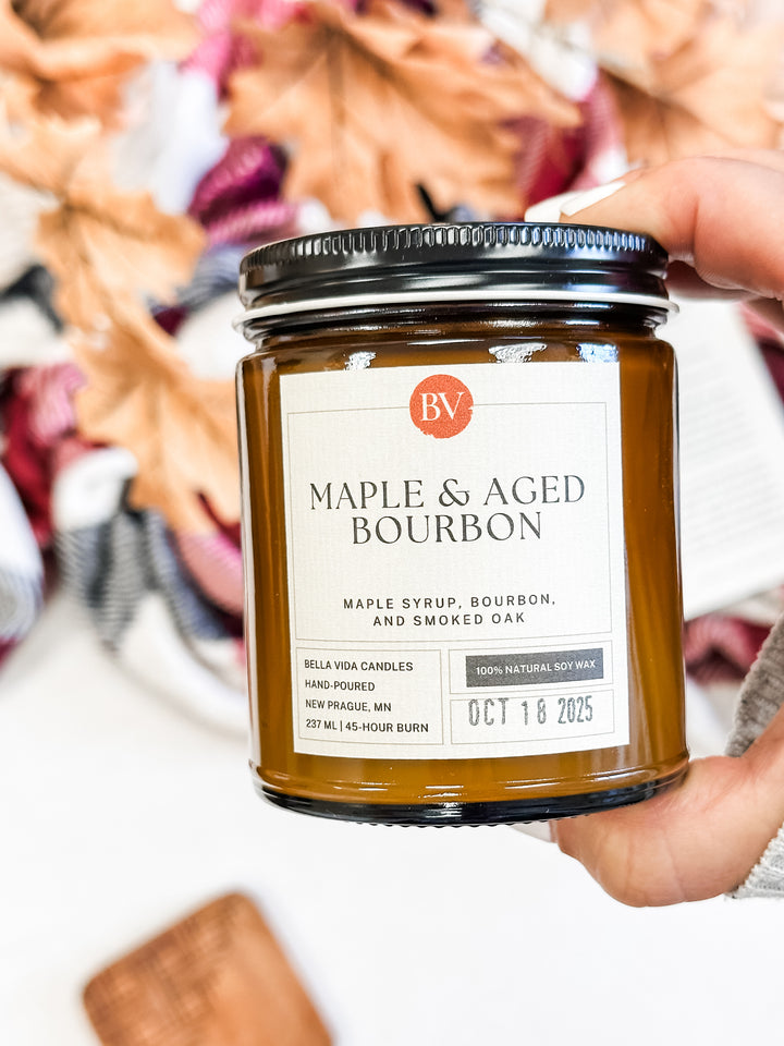 Maple & Aged Bourbon 8oz Soy Candle