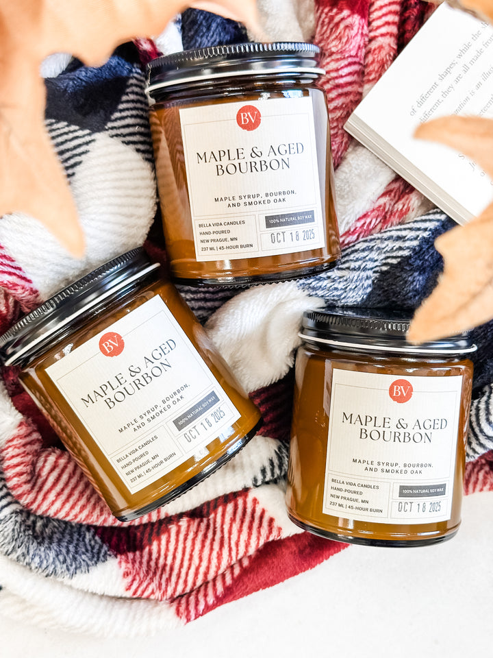 Maple & Aged Bourbon 8oz Soy Candle
