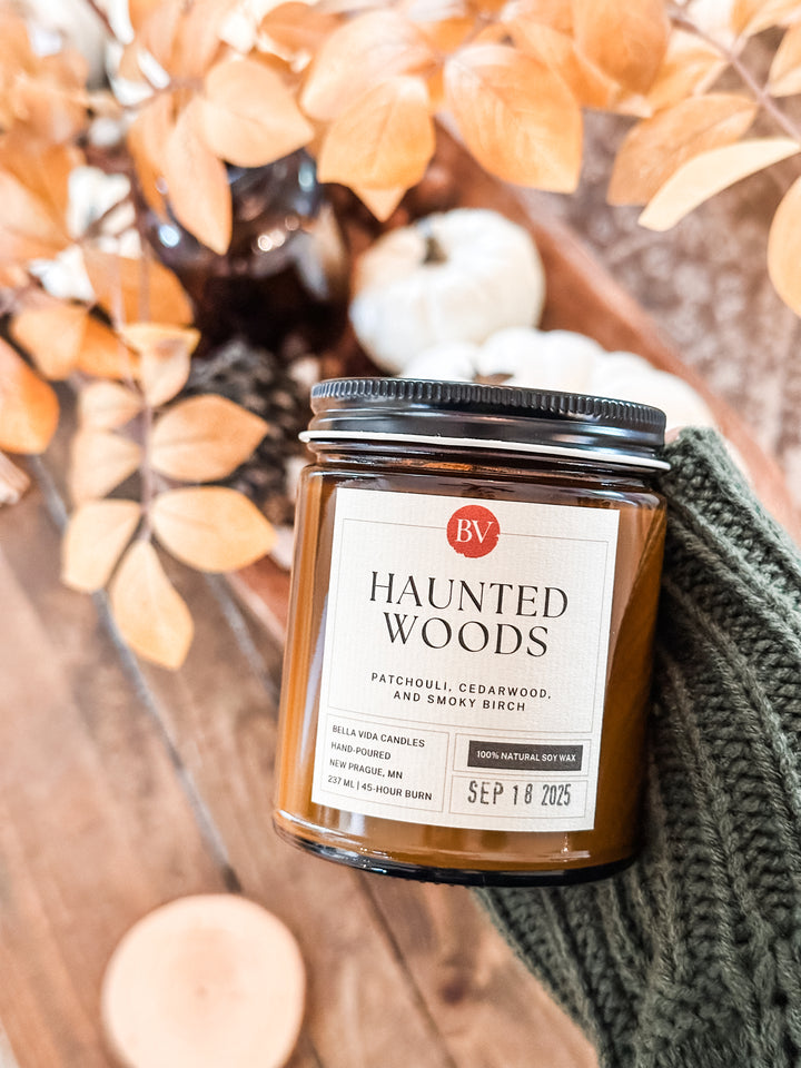 Haunted Woods 8oz Soy Candle - October's Vault Scent