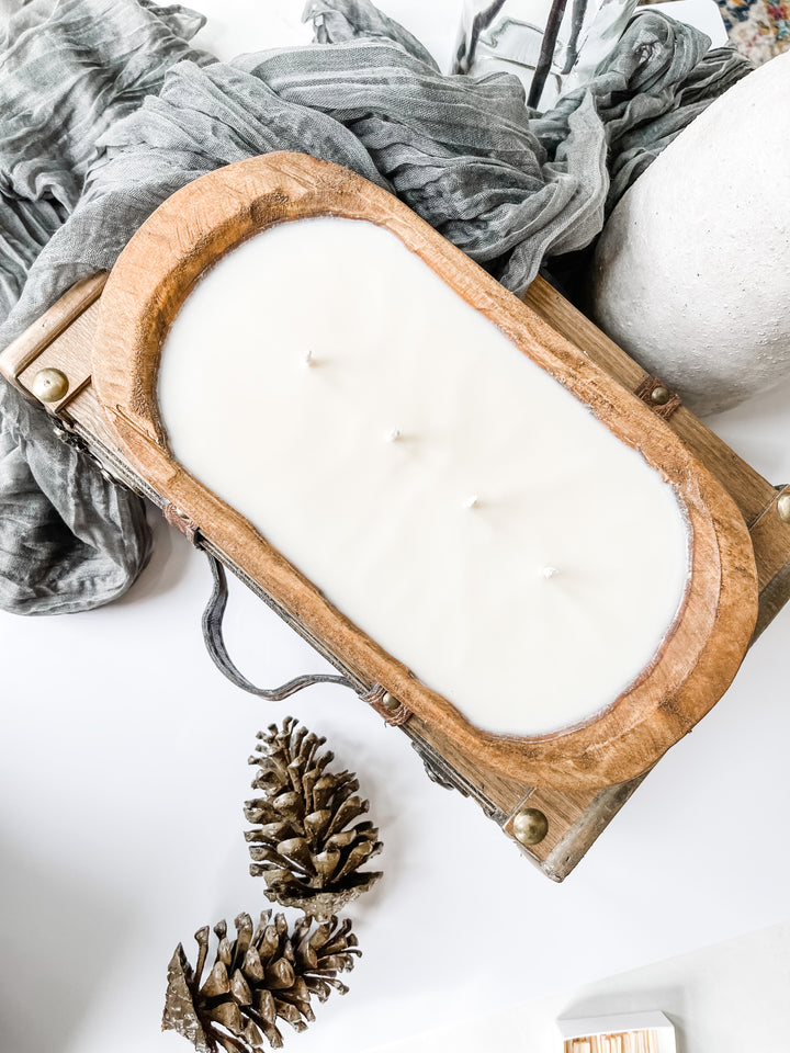 Hand-Carved Dough Bowl Candles