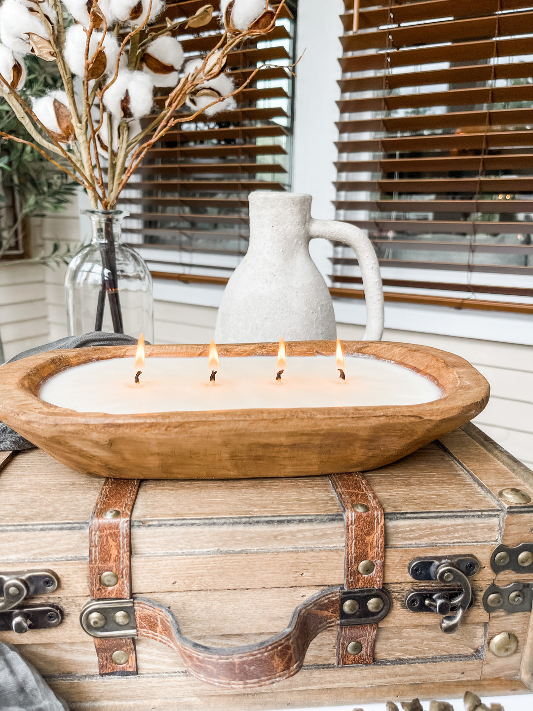 Hand-Carved Dough Bowl Candles