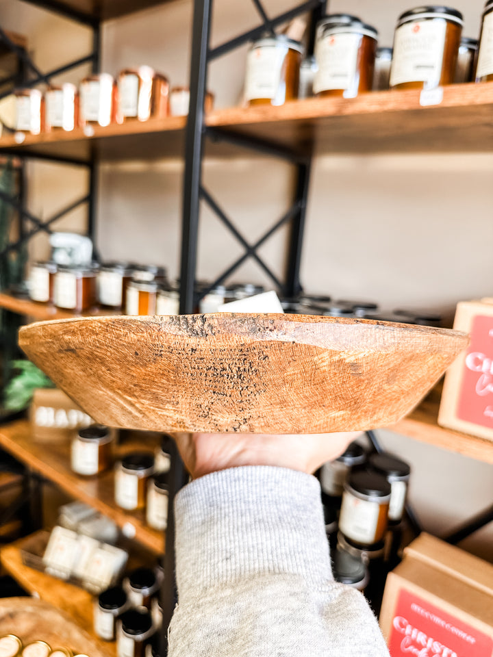 Hand-Carved Dough Bowl Candles