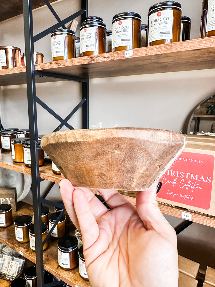 Hand-Carved Dough Bowl Candles