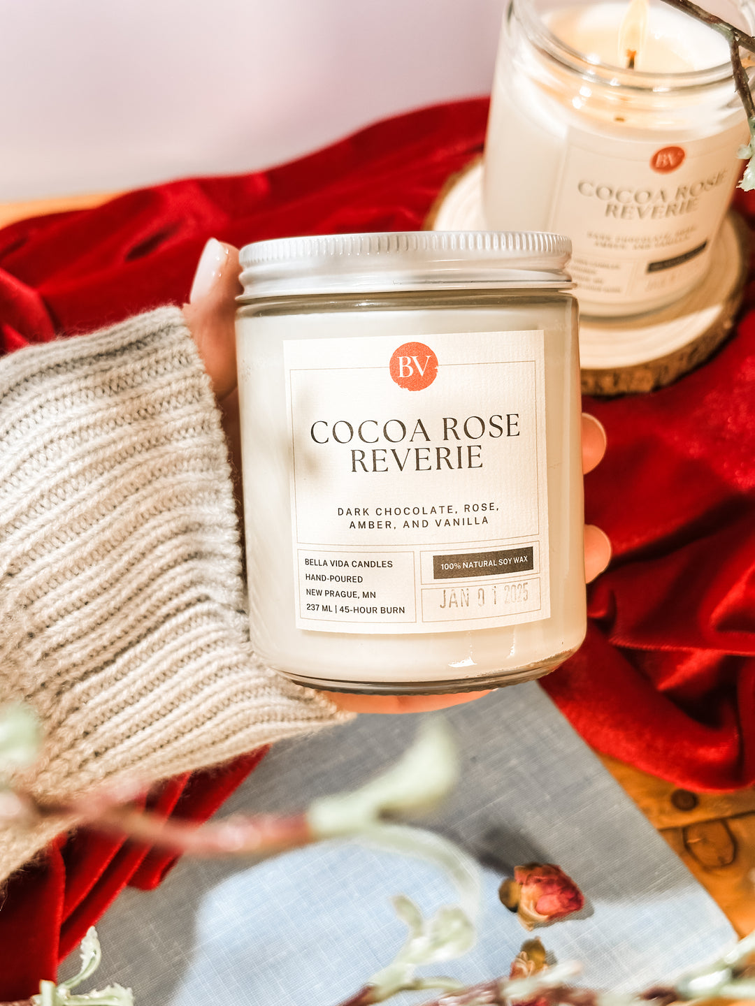 Cocoa Rose Reverie 8oz Soy Candle