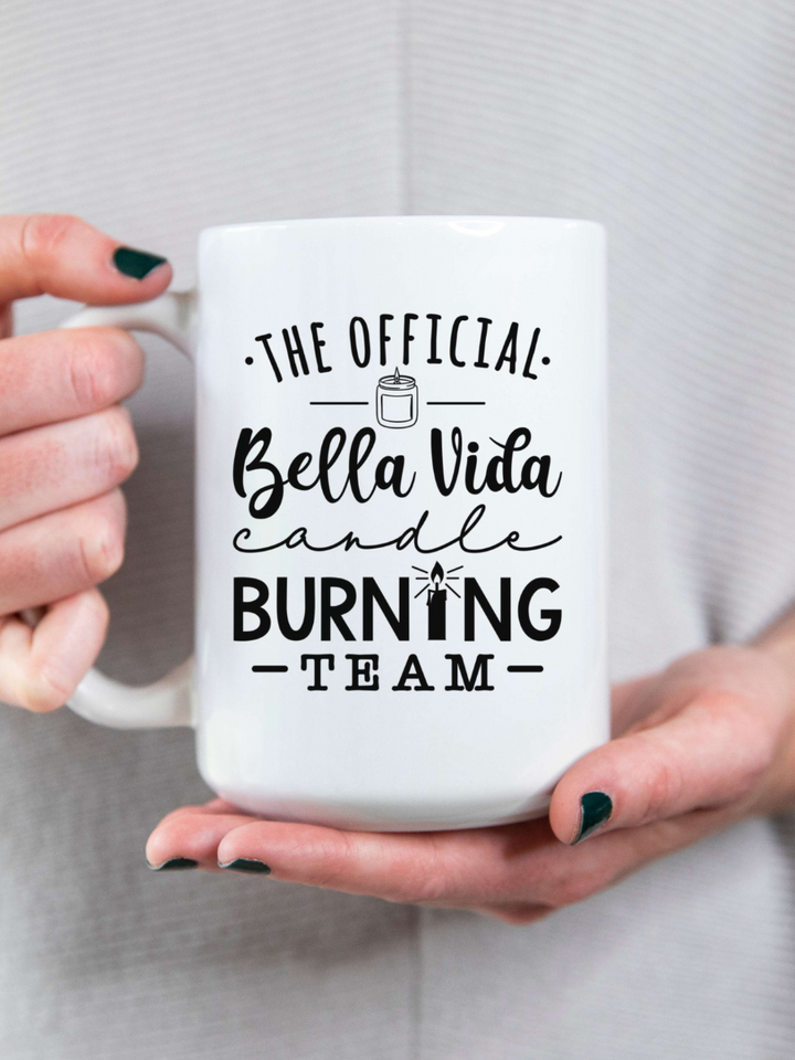 The Official Bella Vida Candle Burning Team White Coffee Mug