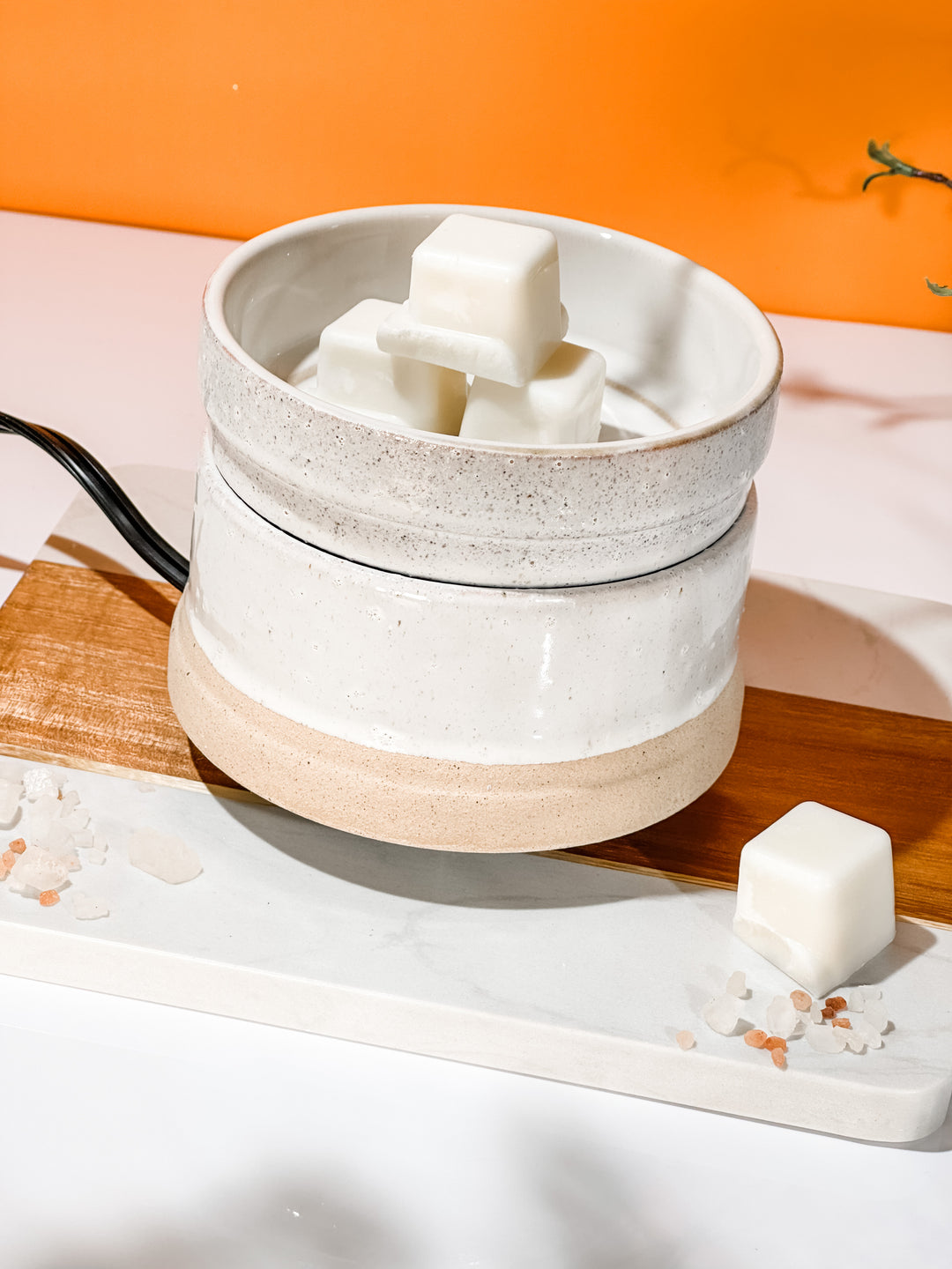Rustic White 2-In-1 Wax Warmer and Candle Warmer