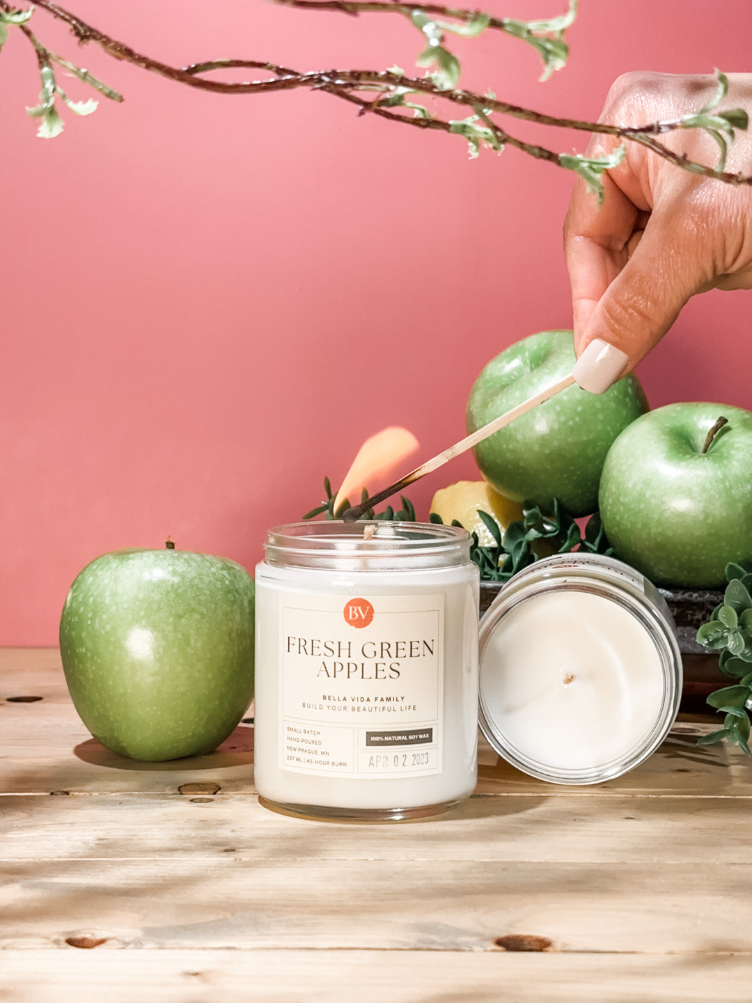 Fresh Green Apples 8oz Soy Candle