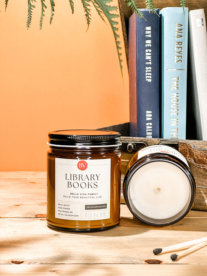 Library Books 8oz Soy Candle