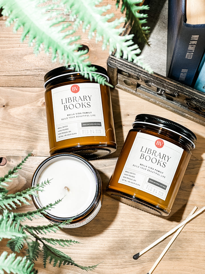 Library Books 8oz Soy Candle