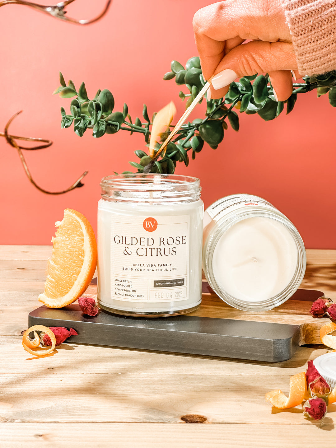 Gilded Rose & Citrus 8oz Soy Candle